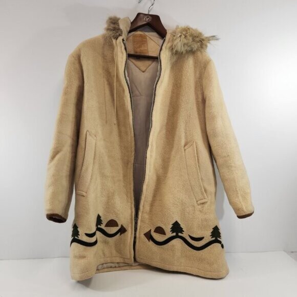 Hudson's Bay Company Northern Parks Inuit Igloo Tree Motif 1960s Wool Canada - Picture 3 of 15